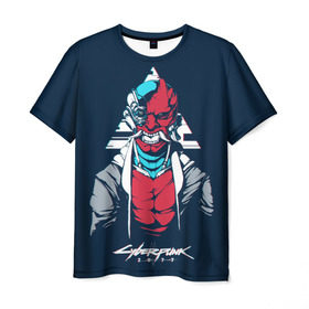 Мужская футболка 3D с принтом Cyber Samurai в Екатеринбурге, 100% полиэфир | прямой крой, круглый вырез горловины, длина до линии бедер | 