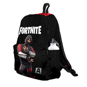 Рюкзак 3D с принтом FORTNITE IKONIK (КАПЮШОН) в Екатеринбурге, 100% полиэстер | лямки с регулируемой длиной, сверху петелька, чтобы рюкзак можно было повесить на вешалку. Основное отделение закрывается на молнию, как и внешний карман. Внутри два дополнительных кармана, один из которых закрывается на молнию. По бокам два дополнительных кармашка | fnchap2 | fortnite | fortnite 2 | fortnite x | ikonik | marshmello | иконик | маршмелло | фортнайт | фортнайт 2 | фортнайт глава 2