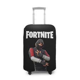 Чехол для чемодана 3D с принтом FORTNITE IKONIK (КАПЮШОН) в Екатеринбурге, 86% полиэфир, 14% спандекс | двустороннее нанесение принта, прорези для ручек и колес | fnchap2 | fortnite | fortnite 2 | fortnite x | ikonik | marshmello | иконик | маршмелло | фортнайт | фортнайт 2 | фортнайт глава 2