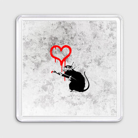 Магнит 55*55 с принтом BANKSY | БЭНКСИ | СЕРДЦЕ | LOVE в Екатеринбурге, Пластик | Размер: 65*65 мм; Размер печати: 55*55 мм | Тематика изображения на принте: banksy | heart | бэнкси | сердце