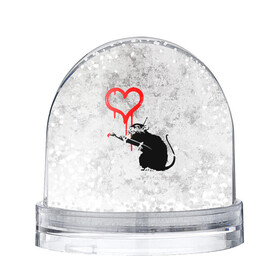 Игрушка Снежный шар с принтом BANKSY | БЭНКСИ | СЕРДЦЕ | LOVE в Екатеринбурге, Пластик | Изображение внутри шара печатается на глянцевой фотобумаге с двух сторон | banksy | heart | бэнкси | сердце