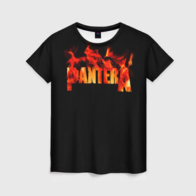 Женская футболка 3D с принтом Pantera в Екатеринбурге, 100% полиэфир ( синтетическое хлопкоподобное полотно) | прямой крой, круглый вырез горловины, длина до линии бедер | american | anselmo | havy metal | pantera | philip anselmo | trash metal | ансельмо | пантера | фил ансельмо