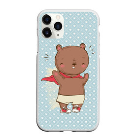 Чехол для iPhone 11 Pro матовый с принтом Мишка супергерой в Екатеринбурге, Силикон |  | герой | медведь | милота | милый | милый мишка | миша | мишка | плащ | супергерой | супермен | супермэн