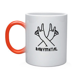 Кружка хамелеон с принтом BABYMETAL в Екатеринбурге, керамика | меняет цвет при нагревании, емкость 330 мл | babymetal | j pop | japan | бэбиметал | дэт метал | каваий метал | моа кикути | судзука накамото | юи мидзуно | япония