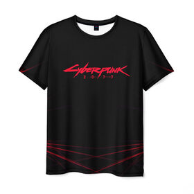Мужская футболка 3D с принтом Cyberpunk 2077 | Samurai. в Екатеринбурге, 100% полиэфир | прямой крой, круглый вырез горловины, длина до линии бедер | 