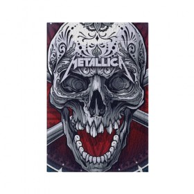 Обложка для паспорта матовая кожа с принтом Metallica в Екатеринбурге, натуральная матовая кожа | размер 19,3 х 13,7 см; прозрачные пластиковые крепления | album | black | concert | heavy | kirk | metal | metallica | music | rock | tolls | джеймс хэтфилд | кирк хэмметт | клифф бёртон | ларс ульрих | метал | металлика | трэш