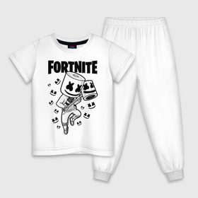 Детская пижама хлопок с принтом FORTNITE MARSHMELLO в Екатеринбурге, 100% хлопок |  брюки и футболка прямого кроя, без карманов, на брюках мягкая резинка на поясе и по низу штанин
 | chapter 2 | fortnite | marshmello | диджей | игры | маршмэллоу | молоток | фортнайт