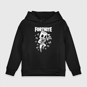 Детское худи Oversize хлопок с принтом FORTNITE MARSHMELLO в Екатеринбурге, френч-терри — 70% хлопок, 30% полиэстер. Мягкий теплый начес внутри —100% хлопок | боковые карманы, эластичные манжеты и нижняя кромка, капюшон на магнитной кнопке | chapter 2 | fortnite | marshmello | диджей | игры | маршмэллоу | молоток | фортнайт