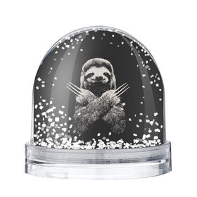 Снежный шар с принтом Slotherine в Екатеринбурге, Пластик | Изображение внутри шара печатается на глянцевой фотобумаге с двух сторон | animals | wolverine | ленивец | росомаха