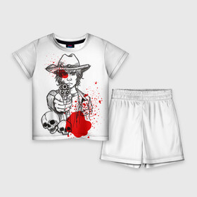 Детский костюм с шортами 3D с принтом The Walking Dead в Екатеринбурге,  |  | the walking dead | twd | апокалипсис | зомби | карл | кровь | ходячие мертвецы
