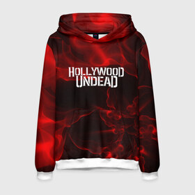 Мужская толстовка 3D с принтом HOLLYWOOD UNDEAD в Екатеринбурге, 100% полиэстер | двухслойный капюшон со шнурком для регулировки, мягкие манжеты на рукавах и по низу толстовки, спереди карман-кенгуру с мягким внутренним слоем. | charlie scene | danny | funny man | hollywood undead | j dog | johnny 3 tears | logo | music | rock | альтернатива | металл | музыка | музыкальный | рок