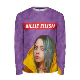 Мужской лонгслив 3D с принтом BILLIE EILISH в Екатеринбурге, 100% полиэстер | длинные рукава, круглый вырез горловины, полуприлегающий силуэт | bad guy | billie | eilish | ocean eyes | айлиш | билли | девушка | певица | эйлиш