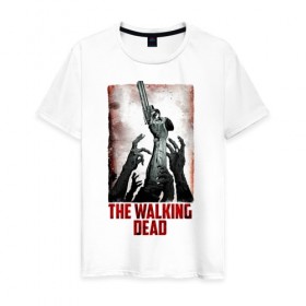 Мужская футболка хлопок с принтом The Walking Dead в Екатеринбурге, 100% хлопок | прямой крой, круглый вырез горловины, длина до линии бедер, слегка спущенное плечо. | the walking dead | twd | апокалипсис | зомби | ходячие мертвецы