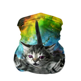 Бандана-труба 3D с принтом КОСМИЧЕСКИЙ КОТ в Екатеринбурге, 100% полиэстер, ткань с особыми свойствами — Activecool | плотность 150‒180 г/м2; хорошо тянется, но сохраняет форму | cat | cats | животные | киса | киска | кот | котики | коты | котэ | кошка | природа