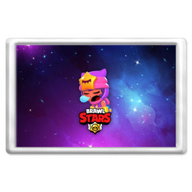 Магнит 45*70 с принтом SANDY SPACE (Brawl Stars) в Екатеринбурге, Пластик | Размер: 78*52 мм; Размер печати: 70*45 | brawl | bull | colt | crow | game | games | leon | online | penny | poco | sandy | shelly | spike | star | stars | wanted | брав | бравл | браво | звезда | звезды | игра | игры | лого | онлайн | сенди | старс | сэнди