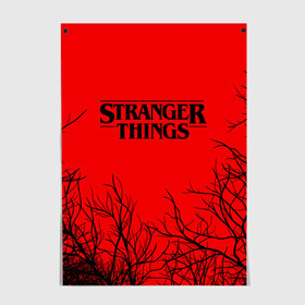 Постер с принтом STRANGER THINGS | ОЧЕНЬ СТРАННЫЕ ДЕЛА в Екатеринбурге, 100% бумага
 | бумага, плотность 150 мг. Матовая, но за счет высокого коэффициента гладкости имеет небольшой блеск и дает на свету блики, но в отличии от глянцевой бумаги не покрыта лаком | 011 | 11 | netflix | stranger things | демогоргон | нетфликс | одди | одиннадцатая | очень странные дела | сериалы