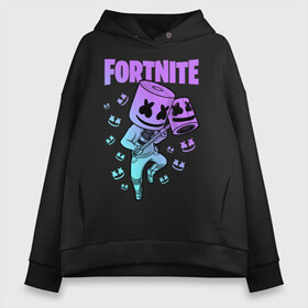 Женское худи Oversize хлопок с принтом FORTNITE MARSHMELLO в Екатеринбурге, френч-терри — 70% хлопок, 30% полиэстер. Мягкий теплый начес внутри —100% хлопок | боковые карманы, эластичные манжеты и нижняя кромка, капюшон на магнитной кнопке | chapter 2 | fortnite | marshmello | диджей | игры | маршмэллоу | молоток | фортнайт