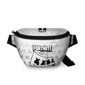 Поясная сумка 3D с принтом FORTNITE MARSHMELLO в Екатеринбурге, 100% полиэстер | плотная ткань, ремень с регулируемой длиной, внутри несколько карманов для мелочей, основное отделение и карман с обратной стороны сумки застегиваются на молнию | chapter 2 | fortnite | marshmello | диджей | игры | маршмэллоу | молоток | фортнайт