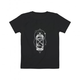 Детская футболка хлопок с принтом Песочные Часы в Екатеринбурге, 100% хлопок | круглый вырез горловины, полуприлегающий силуэт, длина до линии бедер | время | минимализм | песочные часы | часы | черно белое