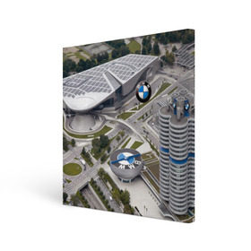Холст квадратный с принтом BMW city в Екатеринбурге, 100% ПВХ |  | bmw | buildings | city | germany | munich | prestige | бмв | германия | город | здания | мюнхен | престиж