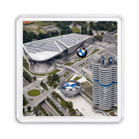 Магнит 55*55 с принтом BMW city в Екатеринбурге, Пластик | Размер: 65*65 мм; Размер печати: 55*55 мм | bmw | buildings | city | germany | munich | prestige | бмв | германия | город | здания | мюнхен | престиж