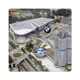 Магнит виниловый Квадрат с принтом BMW city в Екатеринбурге, полимерный материал с магнитным слоем | размер 9*9 см, закругленные углы | bmw | buildings | city | germany | munich | prestige | бмв | германия | город | здания | мюнхен | престиж