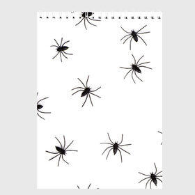 Скетчбук с принтом Пауки в Екатеринбурге, 100% бумага
 | 48 листов, плотность листов — 100 г/м2, плотность картонной обложки — 250 г/м2. Листы скреплены сверху удобной пружинной спиралью | spider | spiders | абстрактный | абстракция | животное | животные | жук | жуки | насекомое | насекомые | паук | паучий | паучки | паучок | природа | фауна