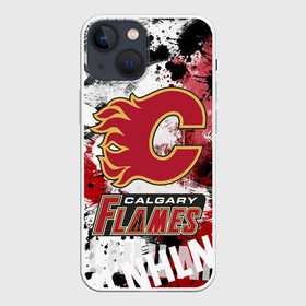 Чехол для iPhone 13 mini с принтом Калгари Флэймз в Екатеринбурге,  |  | Тематика изображения на принте: calgary | calgary flames | flames | hockey | nhl | калгари | калгари флэймз | нхл | спорт | флэймз | хоккей | шайба