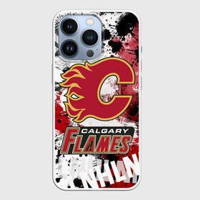 Чехол для iPhone 13 Pro с принтом Калгари Флэймз в Екатеринбурге,  |  | calgary | calgary flames | flames | hockey | nhl | калгари | калгари флэймз | нхл | спорт | флэймз | хоккей | шайба