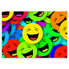 Поздравительная открытка с принтом Эмодзи смайлы в Екатеринбурге, 100% бумага | плотность бумаги 280 г/м2, матовая, на обратной стороне линовка и место для марки
 | emoji | настроение | позитив | смайлики | смайлы | стикеры | текстура смайл | улыбки | фон смайл | эмодзи