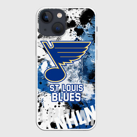 Чехол для iPhone 13 mini с принтом Сент Луис Блюз в Екатеринбурге,  |  | blues | hockey | nhl | st. louis | st. louis blues | usa | блюз | нхл | сент луис | сент луис блюз | спорт | сша | хоккей | шайба