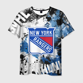 Мужская футболка 3D с принтом Нью-Йорк Рейнджерс в Екатеринбурге, 100% полиэфир | прямой крой, круглый вырез горловины, длина до линии бедер | hockey | new york | new york rangers | nhl | rangers | usa | нхл | нью йорк | нью йорк рейнджерс | рейнджерс | спорт | сша | хоккей | шайба