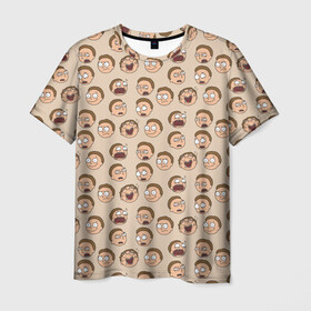 Мужская футболка 3D с принтом Эмоции Морти в Екатеринбурге, 100% полиэфир | прямой крой, круглый вырез горловины, длина до линии бедер | dsgnosadchaya | rick  morty | vdosadir | джастин ройланд | дэн хармон | миссикс | плюмбус | рик и морти | эмоции