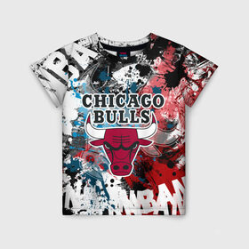 Детская футболка 3D с принтом Чикаго Буллз в Екатеринбурге, 100% гипоаллергенный полиэфир | прямой крой, круглый вырез горловины, длина до линии бедер, чуть спущенное плечо, ткань немного тянется | bulls | chicago | chicago bulls | nba | баскетбол | буллз | нба | чикаго | чикаго буллз