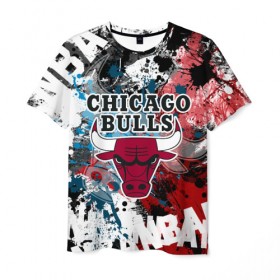 Мужская футболка 3D с принтом Чикаго Буллз в Екатеринбурге, 100% полиэфир | прямой крой, круглый вырез горловины, длина до линии бедер | bulls | chicago | chicago bulls | nba | баскетбол | буллз | нба | чикаго | чикаго буллз