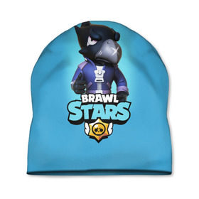 Шапка 3D с принтом Crow (Brawl Stars) в Екатеринбурге, 100% полиэстер | универсальный размер, печать по всей поверхности изделия | brawl stars | crow | game | leon | бравл | бравл стар | бравл старс | ворон | ворона | детская | детям | игра | компьютерная игра | кров | леон | персонаж | развлечение