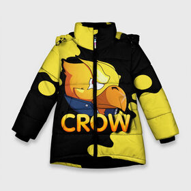 Зимняя куртка для девочек 3D с принтом Crow (Brawl Stars) в Екатеринбурге, ткань верха — 100% полиэстер; подклад — 100% полиэстер, утеплитель — 100% полиэстер. | длина ниже бедра, удлиненная спинка, воротник стойка и отстегивающийся капюшон. Есть боковые карманы с листочкой на кнопках, утяжки по низу изделия и внутренний карман на молнии. 

Предусмотрены светоотражающий принт на спинке, радужный светоотражающий элемент на пуллере молнии и на резинке для утяжки. | brawl stars | crow | game | leon | бравл | бравл стар | бравл старс | ворон | ворона | детская | детям | игра | компьютерная игра | кров | леон | персонаж | развлечение