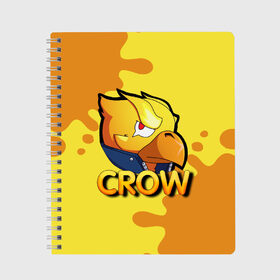 Тетрадь с принтом Crow (Brawl Stars) в Екатеринбурге, 100% бумага | 48 листов, плотность листов — 60 г/м2, плотность картонной обложки — 250 г/м2. Листы скреплены сбоку удобной пружинной спиралью. Уголки страниц и обложки скругленные. Цвет линий — светло-серый
 | brawl stars | crow | game | leon | бравл | бравл стар | бравл старс | ворон | ворона | детская | детям | игра | компьютерная игра | кров | леон | персонаж | развлечение