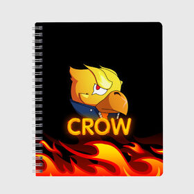 Тетрадь с принтом Crow (Brawl Stars) в Екатеринбурге, 100% бумага | 48 листов, плотность листов — 60 г/м2, плотность картонной обложки — 250 г/м2. Листы скреплены сбоку удобной пружинной спиралью. Уголки страниц и обложки скругленные. Цвет линий — светло-серый
 | brawl stars | crow | game | leon | бравл | бравл стар | бравл старс | ворон | ворона | детская | детям | игра | компьютерная игра | кров | леон | персонаж | развлечение