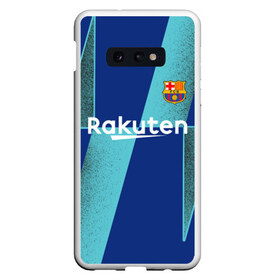 Чехол для Samsung S10E с принтом Barcelona PreMatch kit в Екатеринбурге, Силикон | Область печати: задняя сторона чехла, без боковых панелей | Тематика изображения на принте: barcelona | champions | laliga | league | messi | spain | барселона | испания | лига | месси | чемпионов