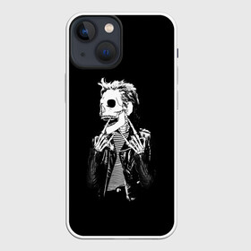 Чехол для iPhone 13 mini с принтом Рокер в Екатеринбурге,  |  | bone | bones | dead | death | electro | music | rock | skeleton | skull | е | еее | кости | кость | музыка | рок | роцк | рука | скелет | череп