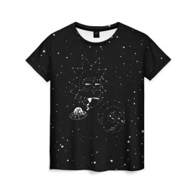 Женская футболка 3D с принтом Star map Rick and Morty в Екатеринбурге, 100% полиэфир ( синтетическое хлопкоподобное полотно) | прямой крой, круглый вырез горловины, длина до линии бедер | dsgnosadchaya | rick  morty | star | vdosadir | джастин ройланд | дэн хармон | звезды | космос | миссикс | плюмбус | рик и морти