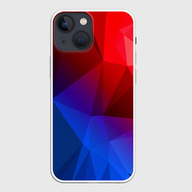 Чехол для iPhone 13 mini с принтом REDBLUE в Екатеринбурге,  |  | abstract | abstraction | color | geometry | paitnt | polygon | polygonal | psy | абстракция | геометрия | краски | неоновые | полигоны | психоделика