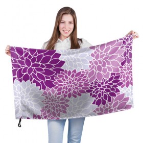 Флаг 3D с принтом Фиолетовые цветы в Екатеринбурге, 100% полиэстер | плотность ткани — 95 г/м2, размер — 67 х 109 см. Принт наносится с одной стороны | 