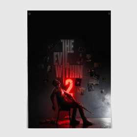 Постер с принтом The Evil Within 2 в Екатеринбурге, 100% бумага
 | бумага, плотность 150 мг. Матовая, но за счет высокого коэффициента гладкости имеет небольшой блеск и дает на свету блики, но в отличии от глянцевой бумаги не покрыта лаком | castellanos | psychobreak | sebastian | the evil within | зло внутри | кастелланос | психо разрыв