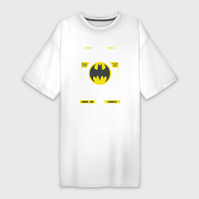 Платье-футболка хлопок с принтом Bat Signal в Екатеринбурге,  |  | 80 | 80th | anniversary | bat man | batman | batman comics | caped crusader | dark knight | shtatbat | бетмен | брюс уэйн | бэт мен | бэтмен | тёмный рыцарь