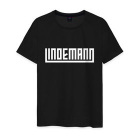 Мужская футболка хлопок с принтом LINDEMANN в Екатеринбурге, 100% хлопок | прямой крой, круглый вырез горловины, длина до линии бедер, слегка спущенное плечо. | Тематика изображения на принте: lindeman | lindemann | logo | music | pain | rammstein | rock | rumstein | till | группа | линдеман | линдеманн | лого | логотип | метал | музыка | пэйн | раммштайн | рамштаин | рамштайн | рок | символ | тилль
