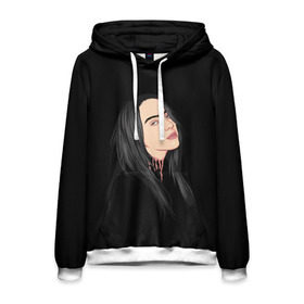 Мужская толстовка 3D с принтом Billie Eilish в Екатеринбурге, 100% полиэстер | двухслойный капюшон со шнурком для регулировки, мягкие манжеты на рукавах и по низу толстовки, спереди карман-кенгуру с мягким внутренним слоем. | bad | billie | boy | boys | eilish | girl | girls | music | pop | rap | sad | trend | билли | грустно | девочка | девочки | девушка | мальчик | музыка | поп | рэп | тренд | эйлиш