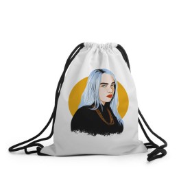 Рюкзак-мешок 3D с принтом Billie Eilish в Екатеринбурге, 100% полиэстер | плотность ткани — 200 г/м2, размер — 35 х 45 см; лямки — толстые шнурки, застежка на шнуровке, без карманов и подкладки | bad | billie | boy | boys | eilish | girl | girls | music | pop | rap | sad | trend | билли | грустно | девочка | девочки | девушка | мальчик | музыка | поп | рэп | тренд | эйлиш