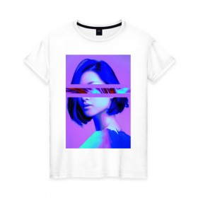 Женская футболка хлопок с принтом Blurred visions в Екатеринбурге, 100% хлопок | прямой крой, круглый вырез горловины, длина до линии бедер, слегка спущенное плечо | art | digital | glitch | арт | глитч | глюк | искажение | искусство | ошибка | цифровое | цифровой